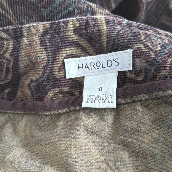 🎉 Vintage Harold’s Corduroy Paisley A-Line Skirt - Picture 7 of 8